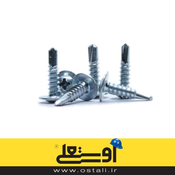 پیچ سرمته چهارسو‏؛ ‎گالوانیزه‏، ‎واشردار 19*4.8