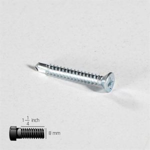پیچ سرمته چهارسو ؛ گالوانیزه ؛ سرتخت ؛ قطر 4.2mm ، طول 38mm