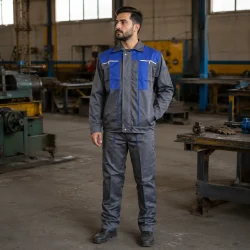 لباس کار مهرسام دوخت خاکستری ابی