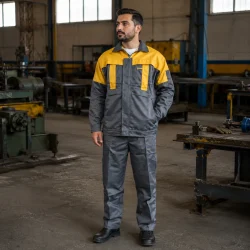 لباس کار روستر دو تکه خاکستری نارنجی